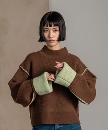 LOWRYS FARM | バイカラーハイネックニットプルオーバーＬＳ　625124(ニット/セーター)