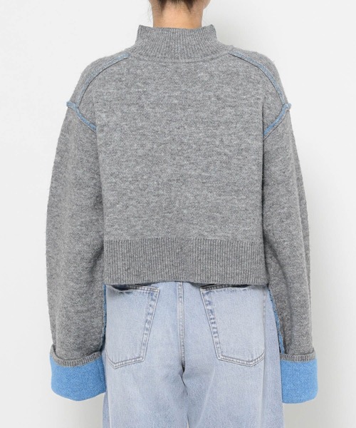 LOWRYS FARM（ローリーズファーム）の「バイカラーハイネックニットプルオーバーＬＳ　625124（ニット/セーター・レディース・ベージュ/ブラウン/グレー・FREE）」の6枚目の写真