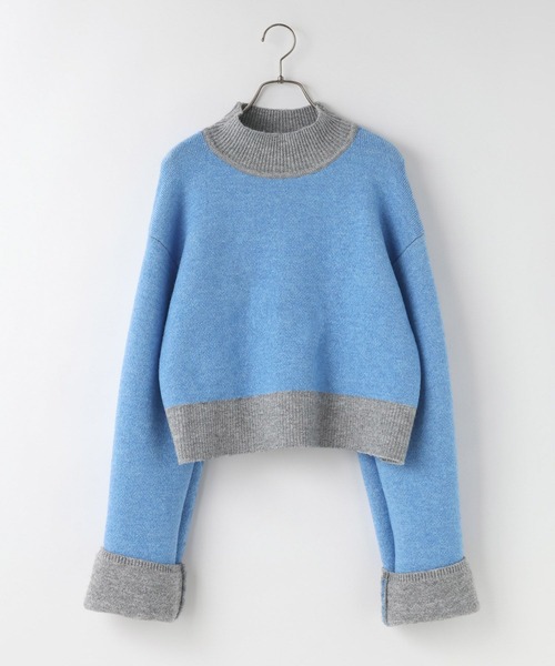 LOWRYS FARM（ローリーズファーム）の「バイカラーハイネックニットプルオーバーＬＳ　625124（ニット/セーター・レディース・ベージュ/ブラウン/グレー・FREE）」の12枚目の写真