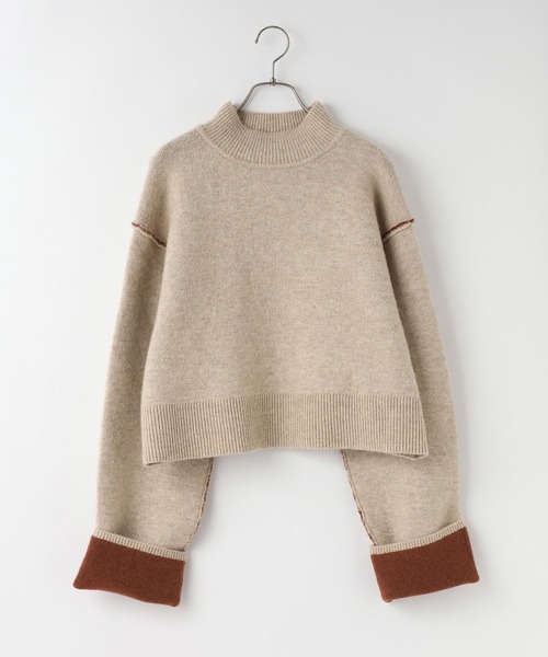 LOWRYS FARM（ローリーズファーム）の「バイカラーハイネックニットプルオーバーＬＳ　625124（ニット/セーター・レディース・ベージュ/ブラウン/グレー・FREE）」の19枚目の写真