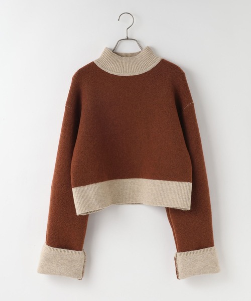 LOWRYS FARM（ローリーズファーム）の「バイカラーハイネックニットプルオーバーＬＳ　625124（ニット/セーター・レディース・ベージュ/ブラウン/グレー・FREE）」の18枚目の写真