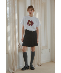 ANOETIC（アノエティック）の「GOLD LOGO CLASSIC PLEATS SKIRT_BLACK（スカート）」