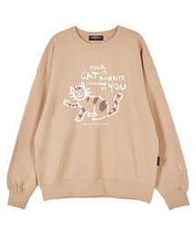 ドゥドルキャット オーバーサイズ ドロップショルダー スウェット_ピーチ