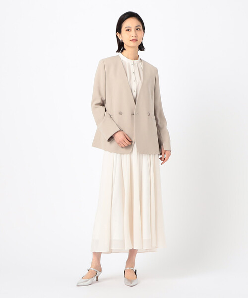 COMME CA(コムサ)の「〔 Sサイズ 〕 アチェローザダブルクロス ノーカラージャケット(ノーカラージャケット・レディース・チャコール・5号)」の18枚目の写真