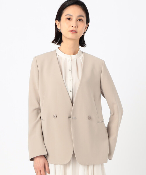 COMME CA(コムサ)の「〔 Sサイズ 〕 アチェローザダブルクロス ノーカラージャケット(ノーカラージャケット・レディース・チャコール・5号)」の15枚目の写真