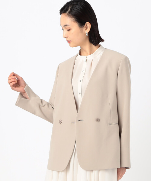 COMME CA(コムサ)の「〔 Sサイズ 〕 アチェローザダブルクロス ノーカラージャケット(ノーカラージャケット・レディース・チャコール・5号)」の14枚目の写真
