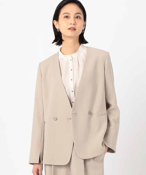 COMME CA(コムサ)の「〔 Sサイズ 〕 アチェローザダブルクロス ノーカラージャケット(ノーカラージャケット・レディース・チャコール・5号)」の13枚目の写真