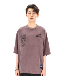 グリッドピグメントドラゴン6部オーバーサイズTシャツ(ロジブラウン)