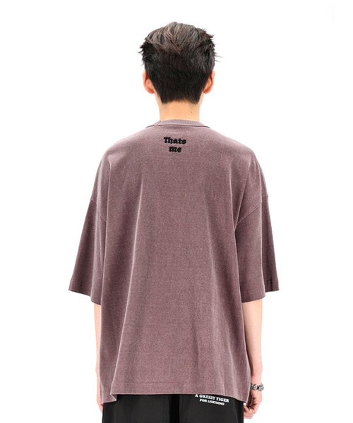OURPOCKETS（アワーポケッツ）の「グリッドピグメントドラゴン6部オーバーサイズTシャツ（ロジブラウン）（Tシャツ/カットソー・レディース・ブラウン・MEDIUM/X-LARGE）」の2枚目の写真