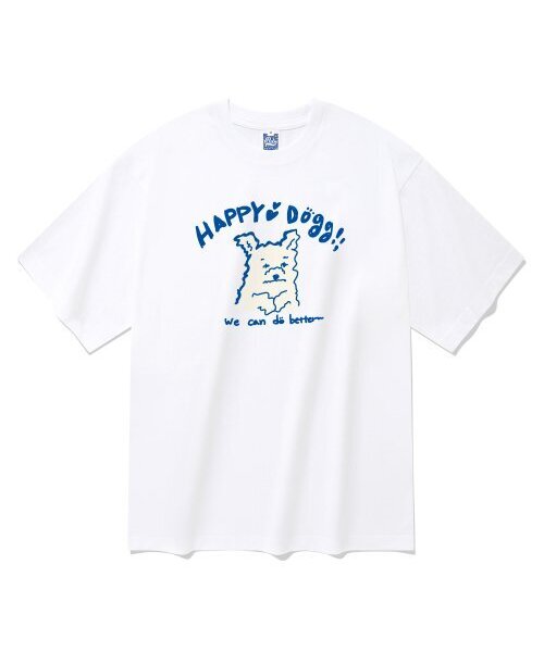 RADINEO(ラディネオ)の「ハッピードギ 半袖Tシャツ ホワイト(Tシャツ/カットソー・メンズ・その他・LARGE/MEDIUM/SMALL/X-LARGE)」の1枚目の写真