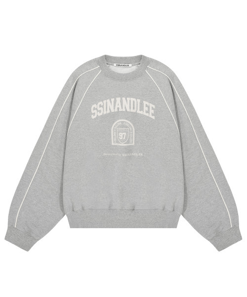 SSIN AND LEE(シンアンドリー)の「97 カレッジパイピングショートスウェットシャツメランジグレー(スウェット・メンズ・その他・LARGE/MEDIUM)」の1枚目の写真