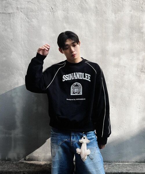 SSIN AND LEE(シンアンドリー)の「97 カレッジパイピングショートスウェットシャツメランジグレー(スウェット・メンズ・その他・LARGE/MEDIUM)」の7枚目の写真