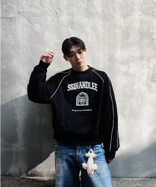 SSIN AND LEE(シンアンドリー)の「97 カレッジパイピングショートスウェットシャツメランジグレー(スウェット・メンズ・その他・LARGE/MEDIUM)」の13枚目の写真