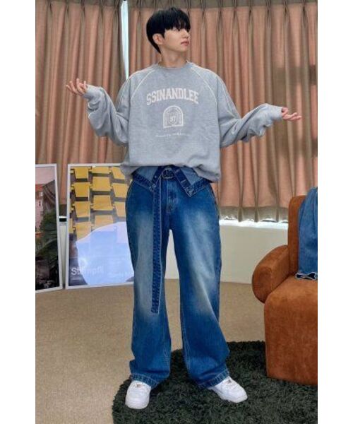 SSIN AND LEE(シンアンドリー)の「97 カレッジパイピングショートスウェットシャツメランジグレー(スウェット・メンズ・その他・LARGE/MEDIUM)」の14枚目の写真