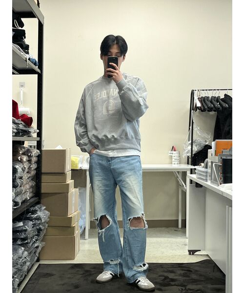 SSIN AND LEE(シンアンドリー)の「97 カレッジパイピングショートスウェットシャツメランジグレー(スウェット・メンズ・その他・LARGE/MEDIUM)」の17枚目の写真