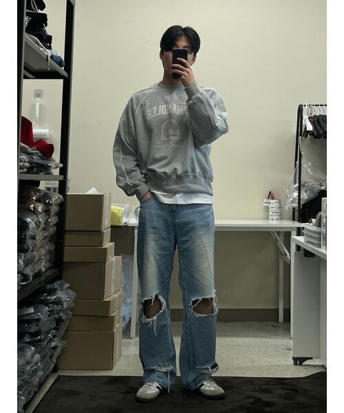 SSIN AND LEE(シンアンドリー)の「97 カレッジパイピングショートスウェットシャツメランジグレー(スウェット・メンズ・その他・LARGE/MEDIUM)」の19枚目の写真