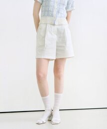 ポケットボタンポイントハーフパンツ - アイボリー
