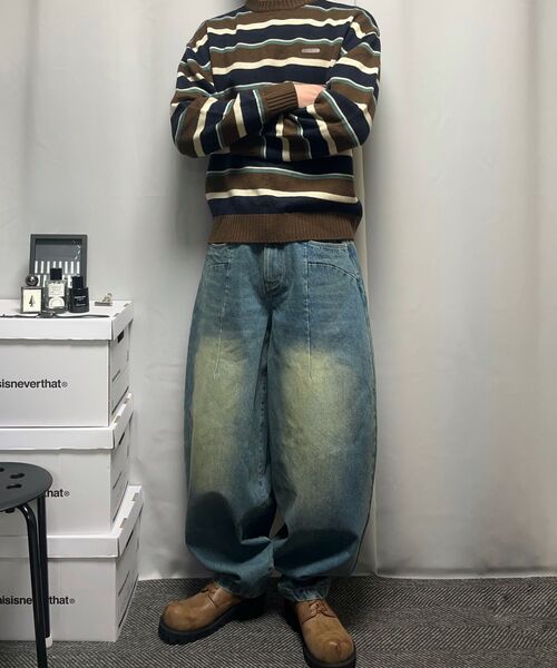 AOTT(アンアウトピット)の「ウォッシュドバンディングビッグバルーンデニムパンツライトブルー(デニムパンツ・レディース・その他・MEDIUM/LARGE/X-LARGE/SMALL)」の14枚目の写真