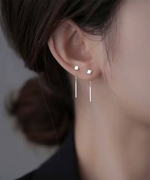 ワンポイントドロップピアス/レディース/両耳用(T3)