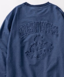 【71】【Disney/ディズニー】MICKEY MOUSE アップリケ刺繍 裏毛 カットデニム スウェット/メンズ/レディース/ユニセックス