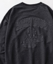 【71】【Disney/ディズニー】MICKEY MOUSE アップリケ刺繍 裏毛 カットデニム スウェット/メンズ/レディース/ユニセックス