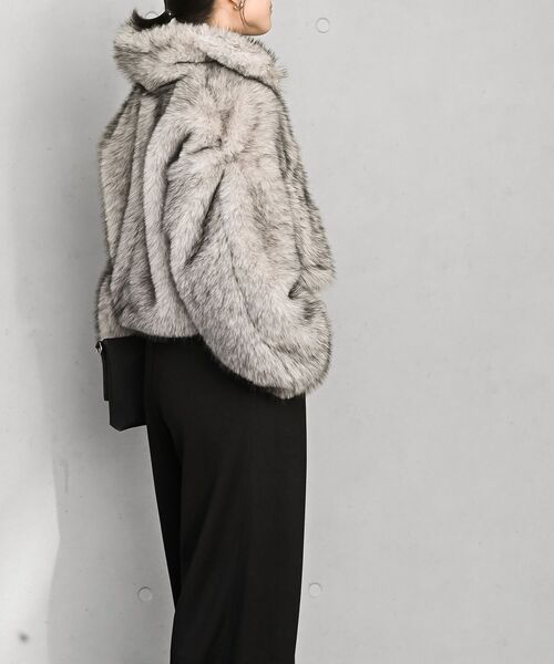 rps(アールピーエス)の「ミックスファー2WAYブルゾン(ブルゾン・レディース・モカ/チャコールグレー/ベージュ・フリー)」の5枚目の写真