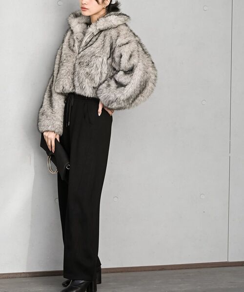 rps(アールピーエス)の「ミックスファー2WAYブルゾン(ブルゾン・レディース・モカ/チャコールグレー/ベージュ・フリー)」の7枚目の写真