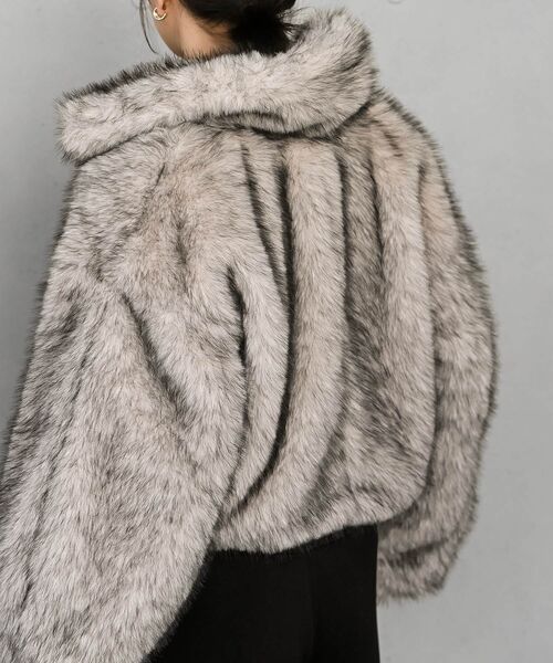 rps(アールピーエス)の「ミックスファー2WAYブルゾン(ブルゾン・レディース・モカ/チャコールグレー/ベージュ・フリー)」の10枚目の写真