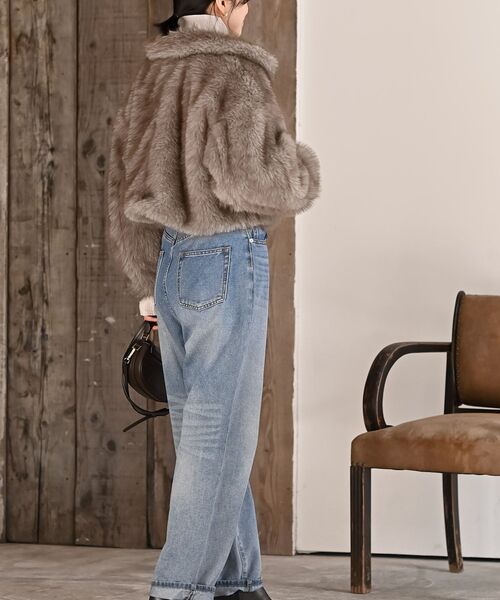 rps(アールピーエス)の「ミックスファー2WAYブルゾン(ブルゾン・レディース・モカ/チャコールグレー/ベージュ・フリー)」の16枚目の写真