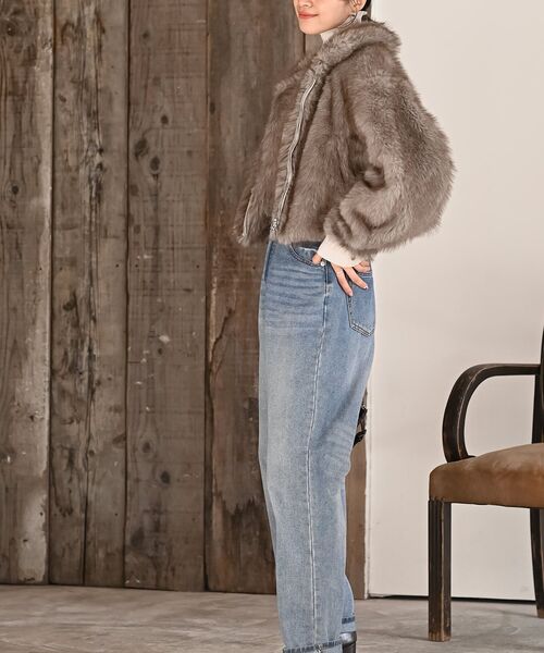 rps(アールピーエス)の「ミックスファー2WAYブルゾン(ブルゾン・レディース・モカ/チャコールグレー/ベージュ・フリー)」の17枚目の写真