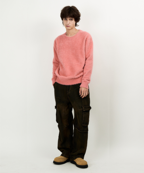 DWSE(ディーダブリューエスイー)の「ブラシドカーゴワイドパンツ(ブラウン)(デニムパンツ・メンズ・その他・SMALL/MEDIUM/LARGE/X-LARGE)」の4枚目の写真