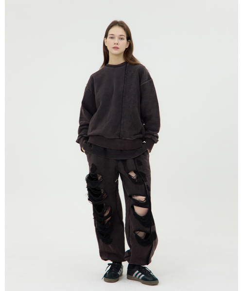 LEVHEARTED(レブハティッド)の「エスプレッシーボ スクラッチ スウェットパンツ - ブラック(スウェットパンツ・レディース・ブラック・FREE)」の1枚目の写真