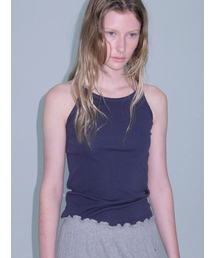 LLL DESIGN STUDIO（lllデザインスタジオ）の「Lip Cotton Halter Top_Navy Blue（Tシャツ/カットソー）」
