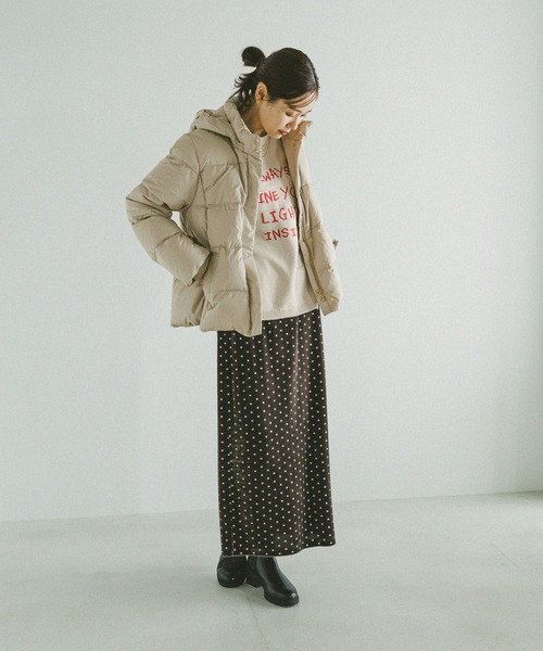 GLOBAL WORK（グローバルワーク）の「毛玉になりにくいロゴプルオーバー/612328（ニット/セーター・レディース・グレー/グレイッシュベージュ/ブラウン・MEDIUM/LARGE）」の12枚目の写真