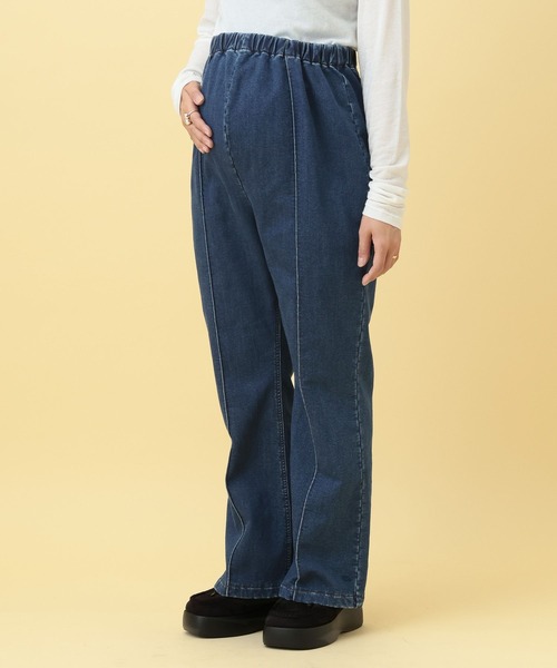 LEPSIM（レプシィム）の「【産前・産後対応】マタニティ／裏起毛デニムフレアパンツ　625611（マタニティウェア/グッズ・レディース・ライトブルー/ブルー・FREE）」の10枚目の写真