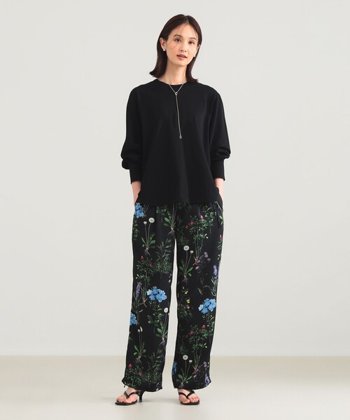 Demi-Luxe BEAMS(デミルクス ビームス)の「コットンキュプラ ラウンドヘム ロングスリーブ Tシャツ(Tシャツ/カットソー・レディース・ホワイト/ブラック・ONE SIZE)」の8枚目の写真