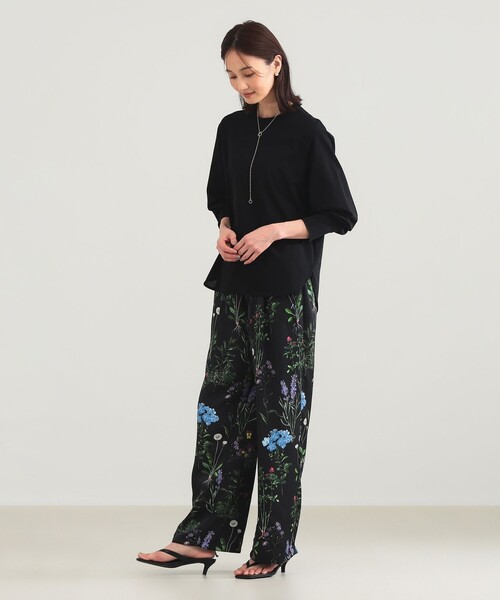 Demi-Luxe BEAMS(デミルクス ビームス)の「コットンキュプラ ラウンドヘム ロングスリーブ Tシャツ(Tシャツ/カットソー・レディース・ホワイト/ブラック・ONE SIZE)」の9枚目の写真