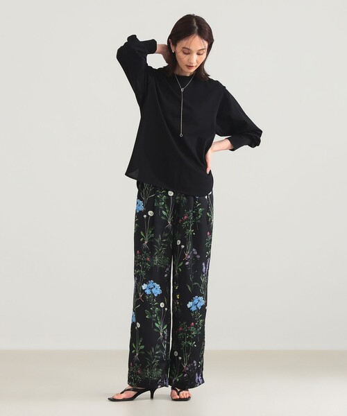 Demi-Luxe BEAMS(デミルクス ビームス)の「コットンキュプラ ラウンドヘム ロングスリーブ Tシャツ(Tシャツ/カットソー・レディース・ホワイト/ブラック・ONE SIZE)」の10枚目の写真