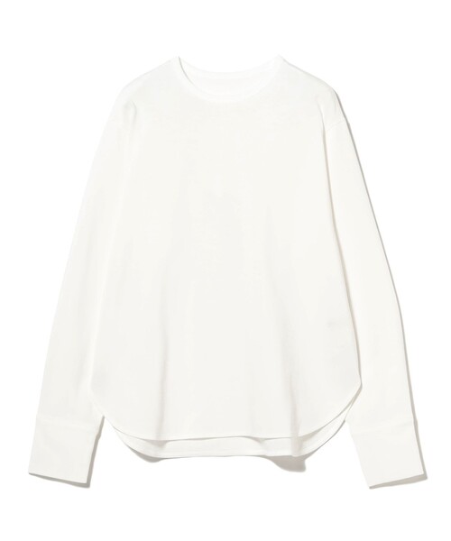 Demi-Luxe BEAMS(デミルクス ビームス)の「コットンキュプラ ラウンドヘム ロングスリーブ Tシャツ(Tシャツ/カットソー・レディース・ホワイト/ブラック・ONE SIZE)」の13枚目の写真