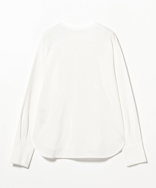 Demi-Luxe BEAMS(デミルクス ビームス)の「コットンキュプラ ラウンドヘム ロングスリーブ Tシャツ(Tシャツ/カットソー・レディース・ホワイト/ブラック・ONE SIZE)」の16枚目の写真