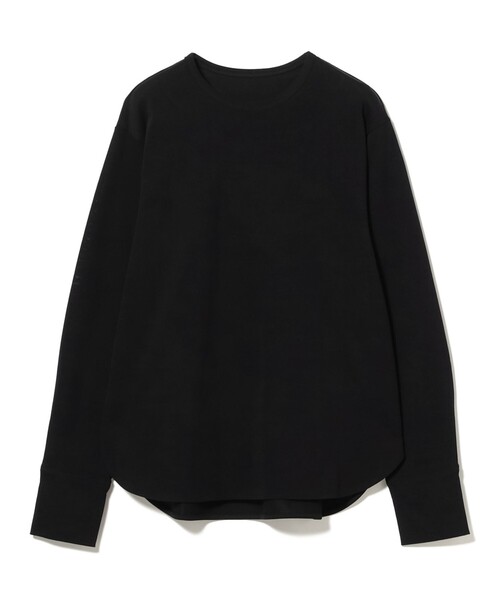 Demi-Luxe BEAMS(デミルクス ビームス)の「コットンキュプラ ラウンドヘム ロングスリーブ Tシャツ(Tシャツ/カットソー・レディース・ホワイト/ブラック・ONE SIZE)」の18枚目の写真