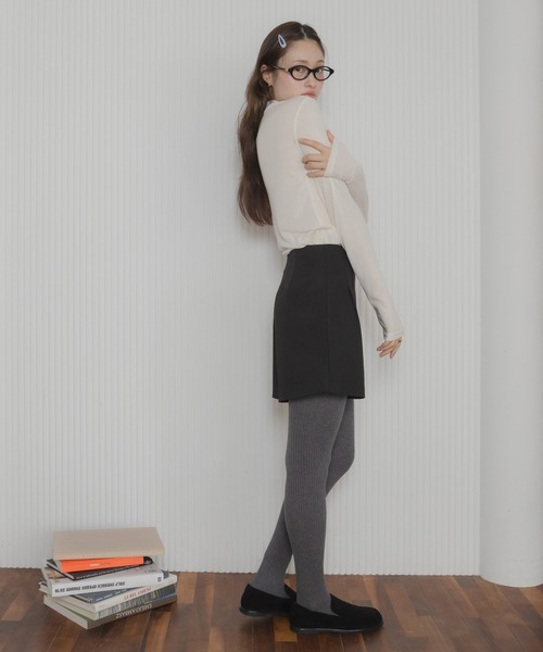 HEILIS（ヘイリス）の「シアーポロカットソートップス / カットソー トップス ポロシャツ 長袖 春服 秋服 冬服 ブラック アイボリー ピンク ネイビー 白 黒 韓国 無地 透け感 オフィスカジュアル ノームコア シンプル カジュアル ガーリー レイヤード（ポロシャツ・レディース・ブラック/ネイビー/ピンク/アイボリー・FREE）」の10枚目の写真