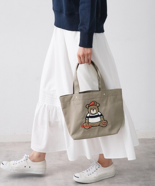 Dessin(デッサン)の「Deddyさがら刺繍トートバッグ(トートバッグ・レディース・ネイビー/ベージュ・00)」の1枚目の写真