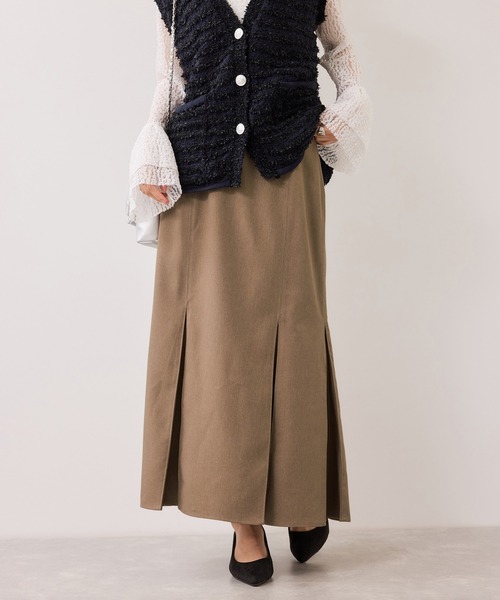 VIS（ビス）の「ボックスプリーツマーメイドスカート/イージーケア・防シワ（スカート・レディース・ブラック/ブラウン系その他2/ベージュ・L/M/S）」の3枚目の写真