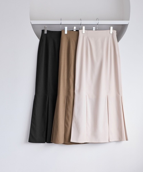 VIS（ビス）の「ボックスプリーツマーメイドスカート/イージーケア・防シワ（スカート・レディース・ブラック/ブラウン系その他2/ベージュ・L/M/S）」の4枚目の写真