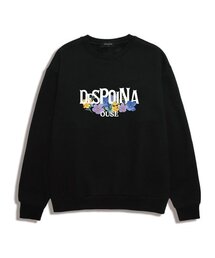 OUSE（オウズ）の「水彩画の花柄プリントオーバーサイズスウェット (DPLTS006) ブラック（スウェット）」