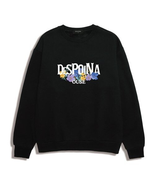 OUSE(オウズ)の「水彩画の花柄プリントオーバーサイズスウェット (DPLTS006) ブラック(スウェット・レディース・その他・M/L/XL/XXL)」の1枚目の写真