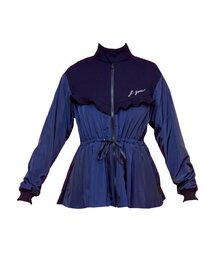 J.JANE（ジェイジェーン）の「フリルオブリークウィンドブレーカー（ネイビー）（ナイロンジャケット）」