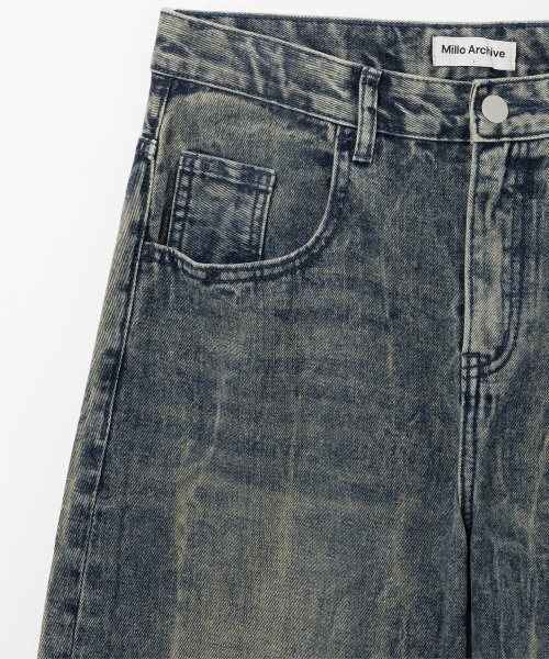 Millo Archive（ミロ アーカイブ）の「リフレクトカーブドパンツ【オイルブルー】（デニムパンツ・メンズ・その他・S/M/L/XL）」の4枚目の写真