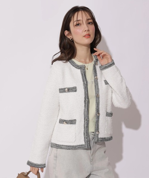 Apuweiser-riche(アプワイザーリッシェ)の「ハッピーカラーツイードジャケット(ニット/セーター・レディース・ライトブルー/ホワイト/ピンク・2/1)」の16枚目の写真